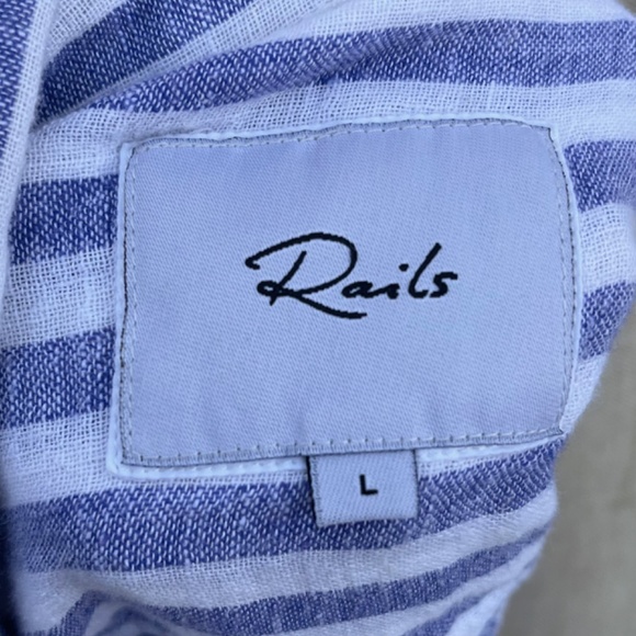 Rails Striped Blouse Cito shirt in large linen blend - Picture 7 of 9